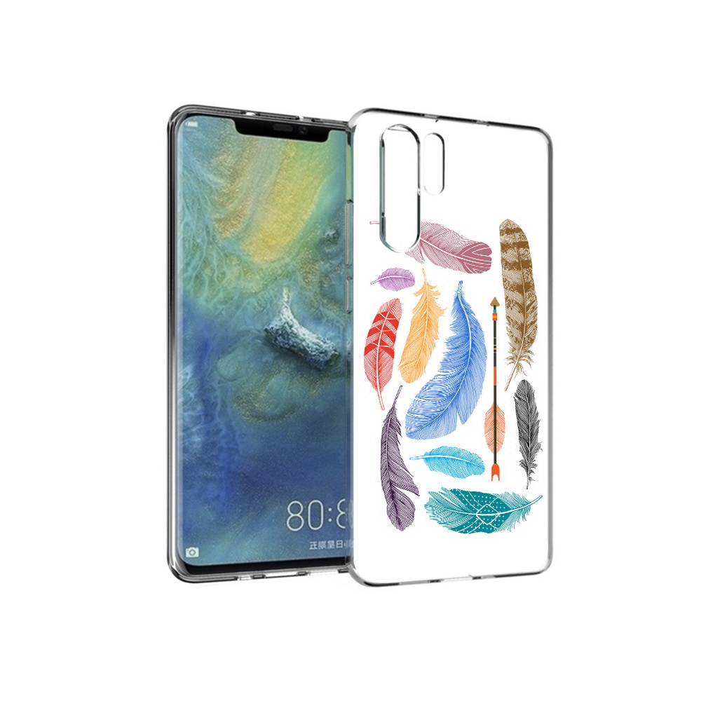 Чехол MyPads Tocco для Huawei P30 Pro разноцветные перья