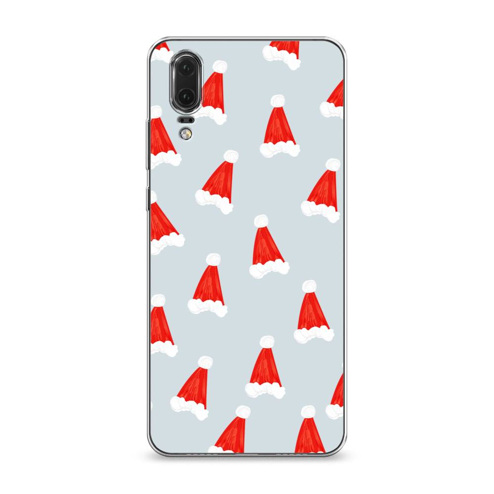 

Чехол на Huawei P20 "Новогодние шапочки", Белый;красный;серый, 64350-5