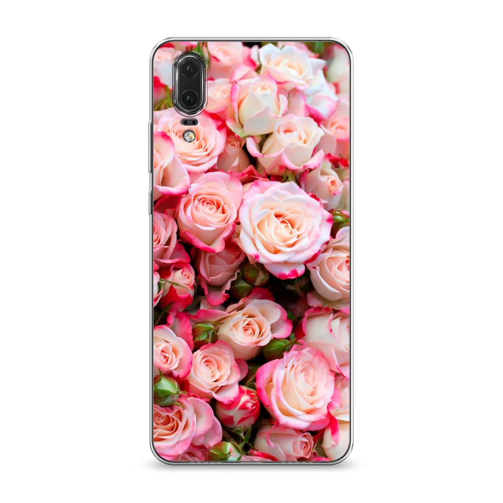 

Чехол на Huawei P20 "Много роз", Розовый, 64350-2