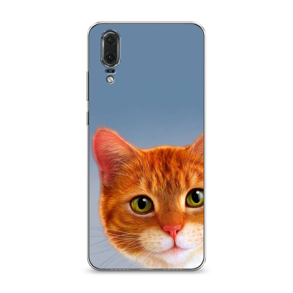 

Чехол на Huawei P20 "Любопытный котик", Коричневый, 64350-1
