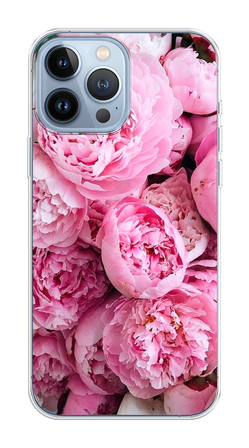 

Чехол на Apple iPhone 13 Pro Max "Розовые пионы", Бежевый;розовый, 14450-1