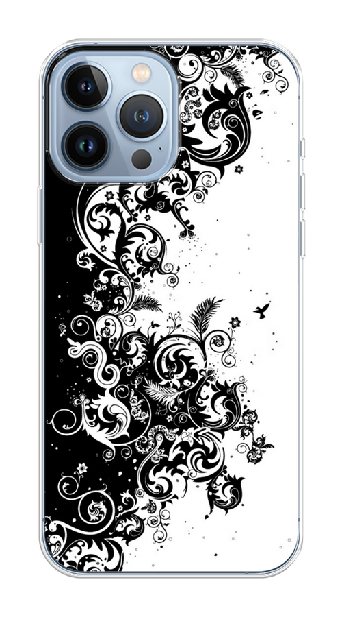 

Чехол на Apple iPhone 13 Pro Max "Черно белый узор", Белый;черный;серый, 14450-1