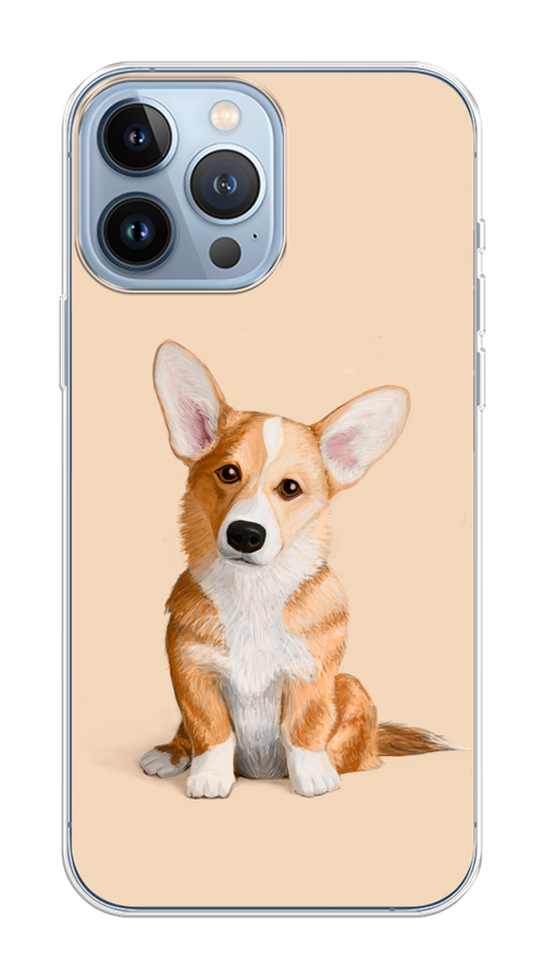 

Чехол на Apple iPhone 13 Pro Max "Грустный Корги", Коричневый;бежевый, 14450-1