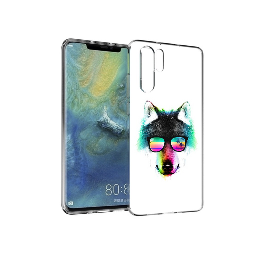 

Чехол MyPads Tocco для Huawei P30 Pro радужный волк, Прозрачный, Tocco
