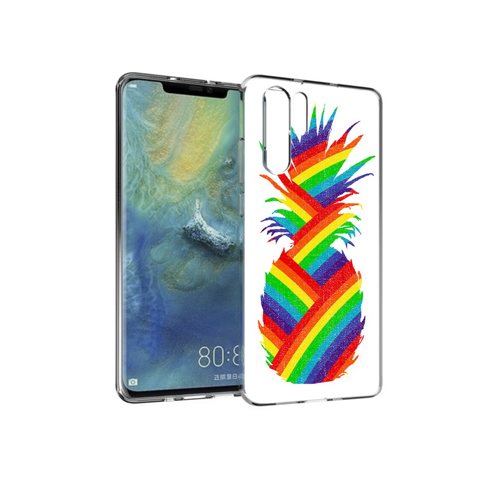 

Чехол MyPads Tocco для Huawei P30 Pro радужный ананас, Прозрачный, Tocco