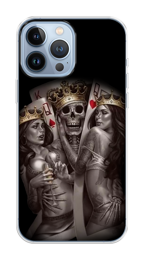 

Чехол на Apple iPhone 13 Pro Max "Карты король и королевы", Серый;желтый, 14450-1