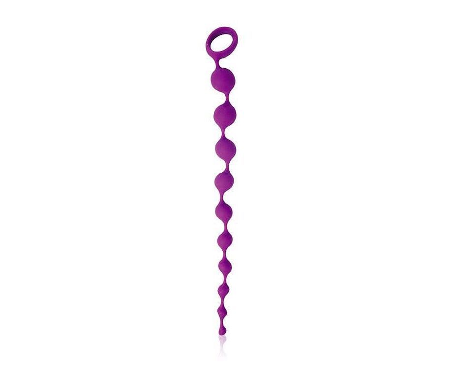 Фиолетовая фигурная анальная цепочка Cosmo 32 см