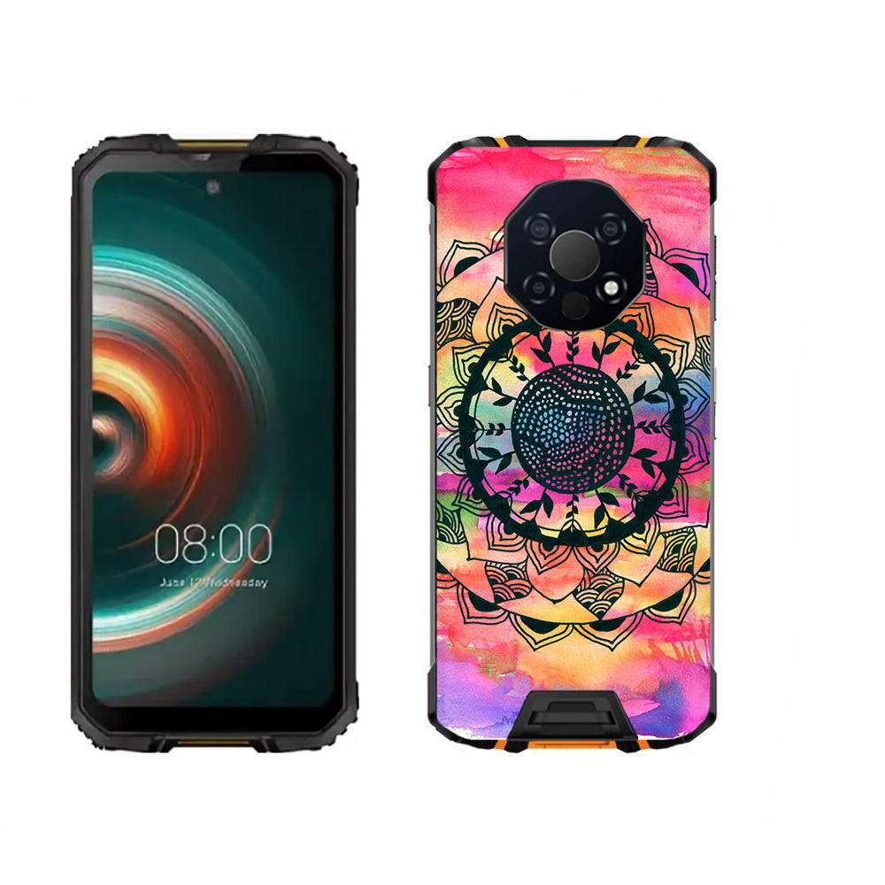 

Чехол MyPads Tocco для Oukitel WP13 яркая абстракция круглый цветок, Прозрачный, Tocco