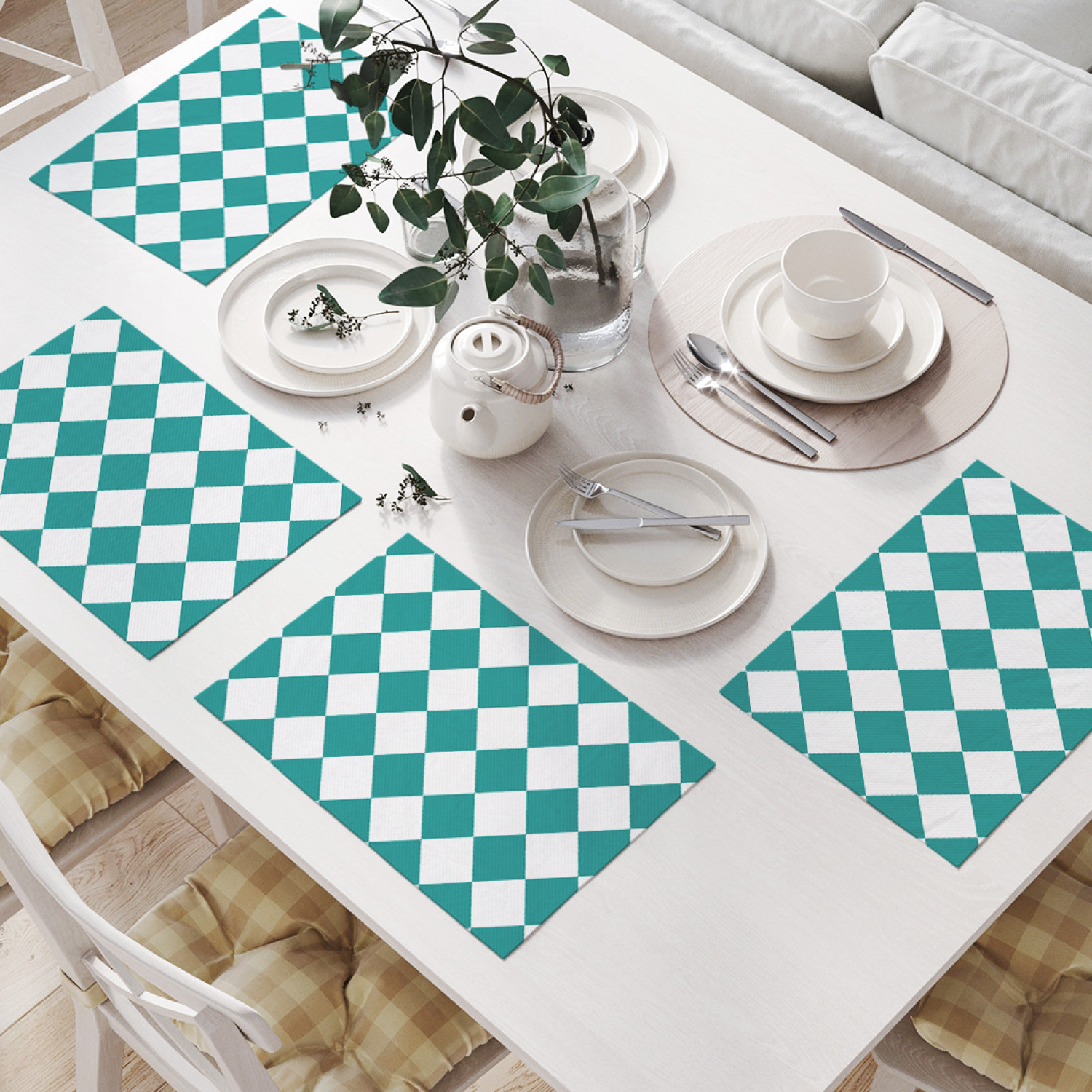 

Комплект салфеток JoyArty "Текстильные ромбы" (32х46 см, 4 шт.), Синий, Текстильные ромбы