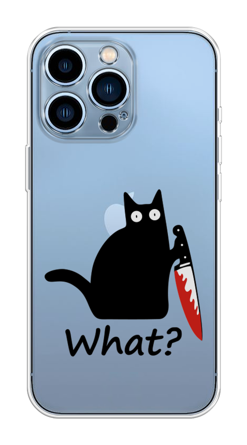 

Чехол на Apple iPhone 13 Pro "Котик с ножом", Черный;красный, 14350-6