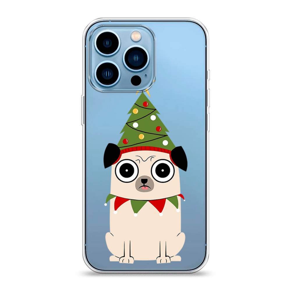 

Чехол для Apple iPhone 13 Pro "Собачка с ёлочкой", Бежевый;красный;зеленый, 14350-1