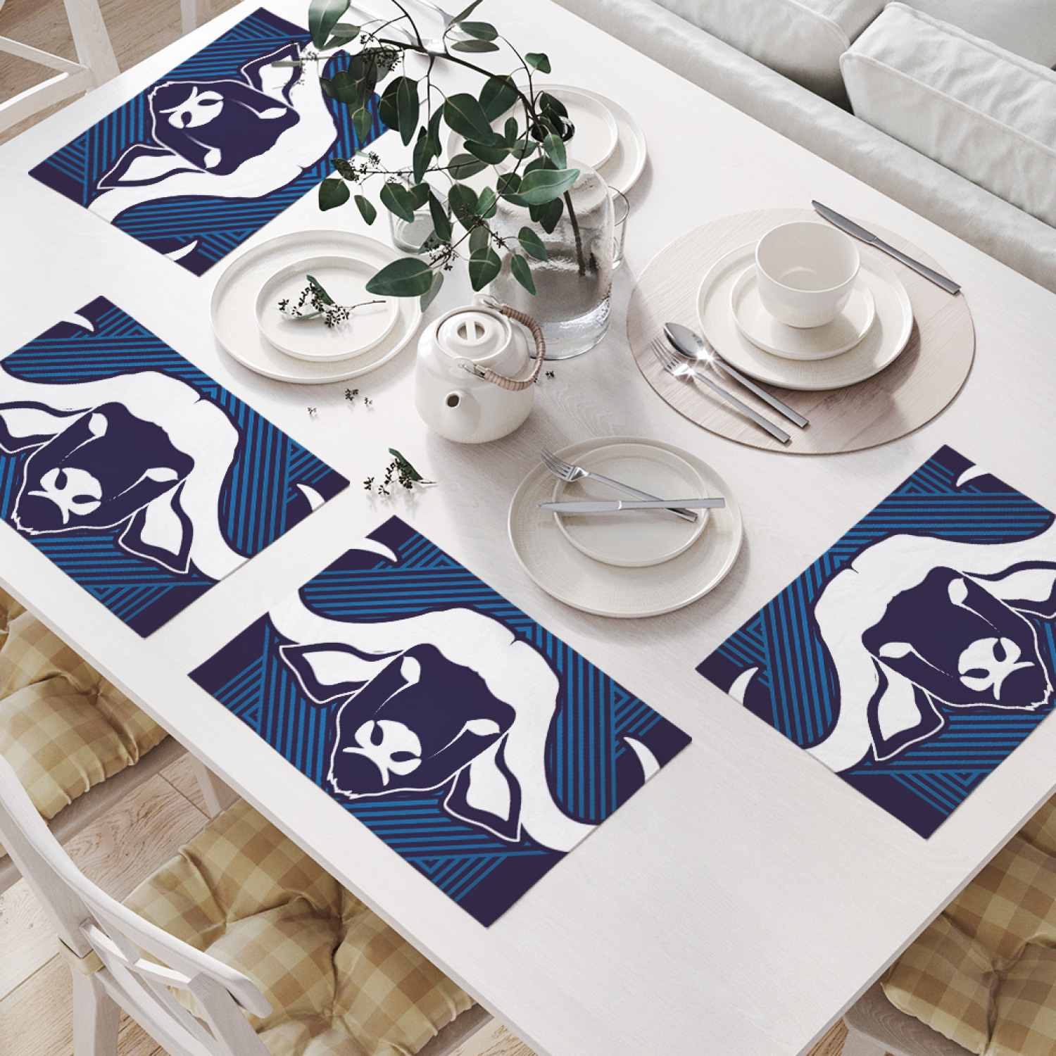 

Комплект салфеток JoyArty "Векторный буйвол" (32х46 см, 4 шт.), Синий, Векторный буйвол