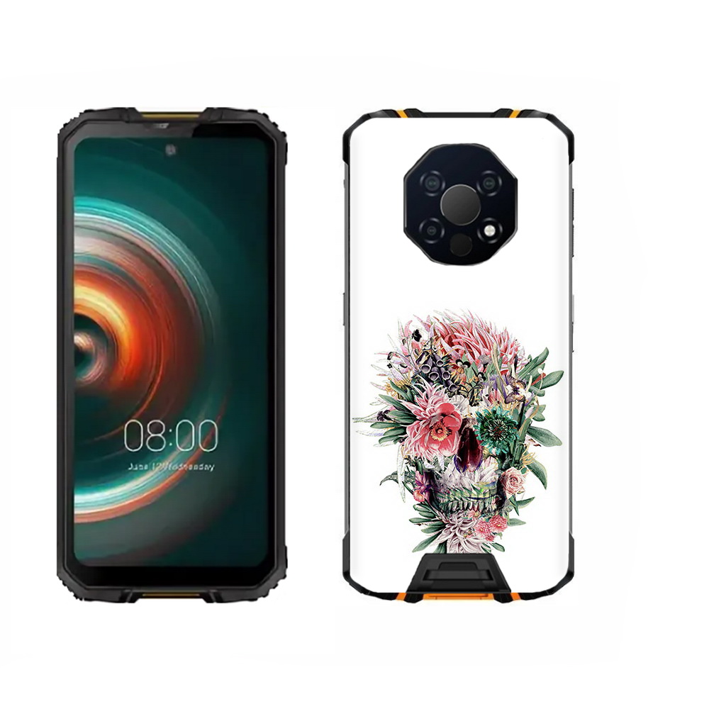 

Чехол MyPads Tocco для Oukitel WP13 череп из цветов, Прозрачный, Tocco