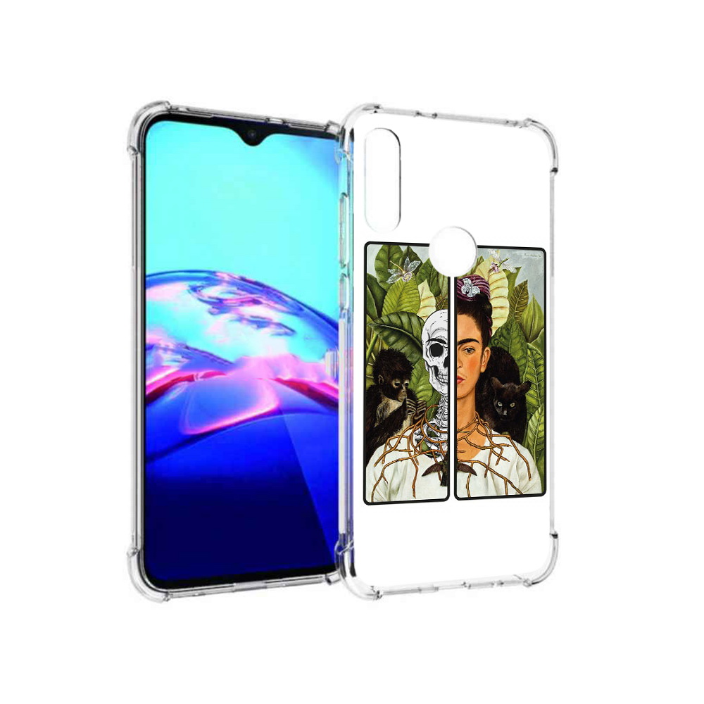 

Чехол MyPads Tocco для Motorola Moto E сдвоенная картинка девушка скелет, Прозрачный, Tocco