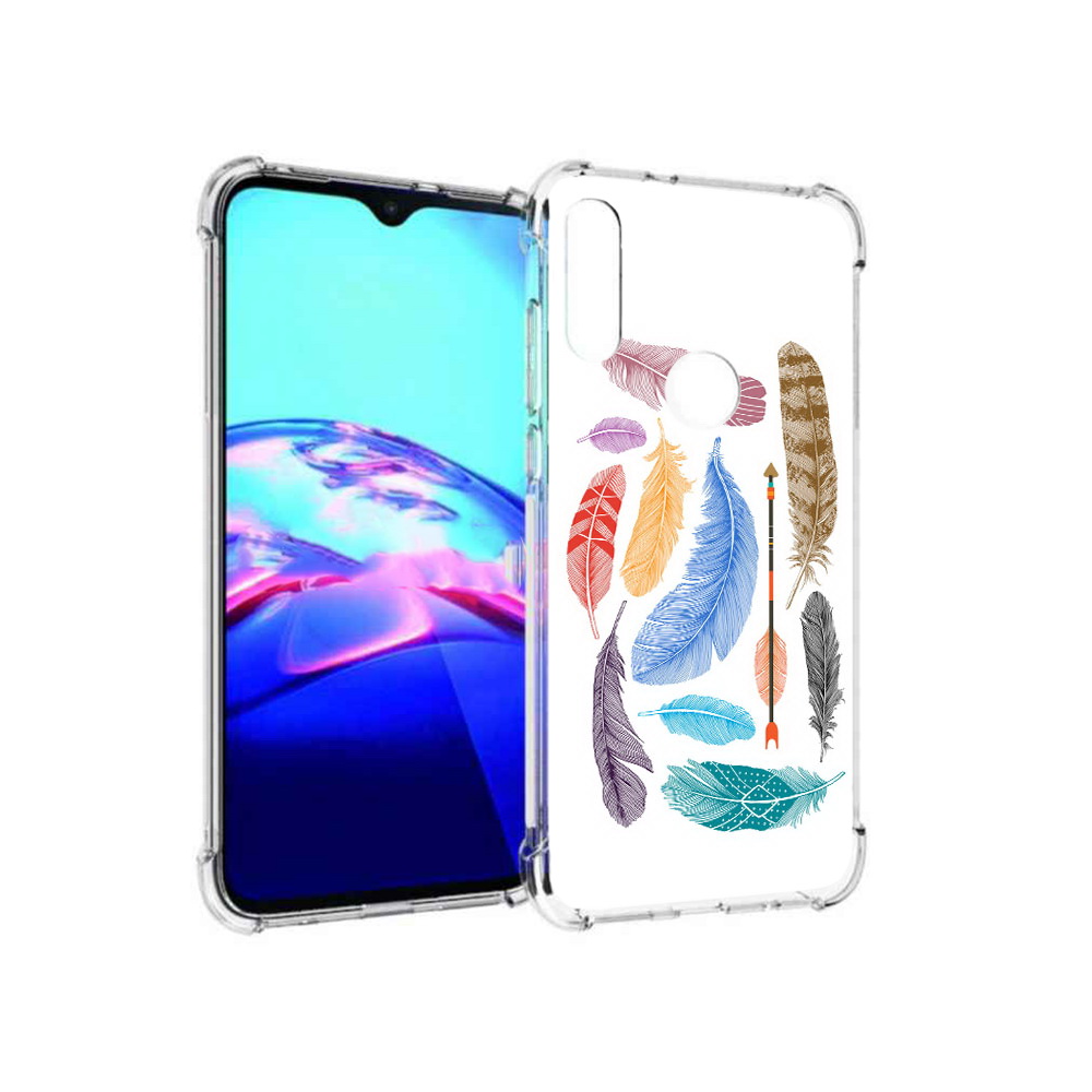 

Чехол MyPads Tocco для Motorola Moto E разноцветные перья (PT227064.345.572), Прозрачный, Tocco