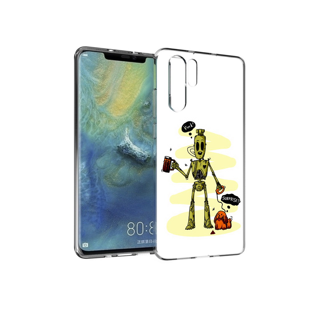

Чехол MyPads Tocco для Huawei P30 Pro прикольный робот, Прозрачный, Tocco