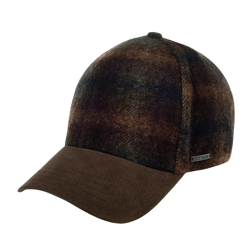 Бейсболка унисекс Stetson 7720304 BASEBALL CAP WOOL CHECK коричневая / серая, р. 57