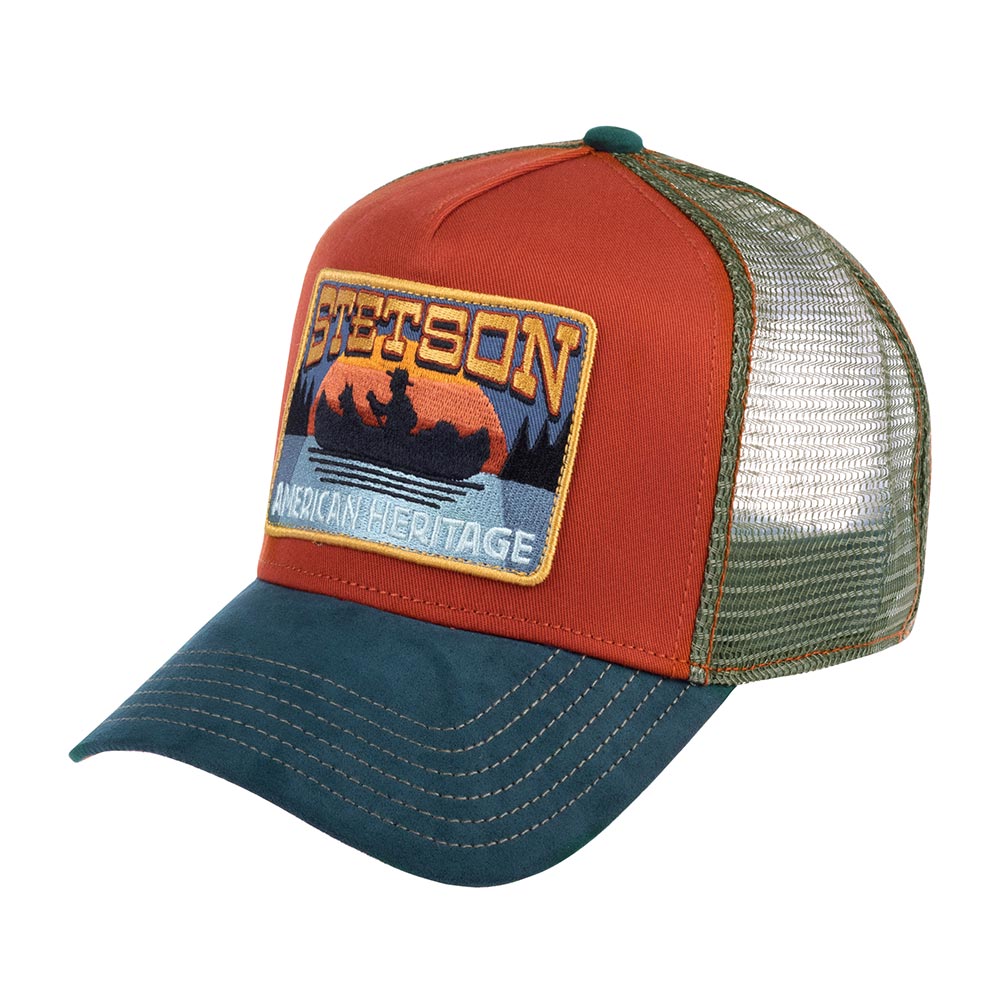 Бейсболка унисекс Stetson 7756114 TRUCKER CAP CANOE оранжевая / синяя, one size