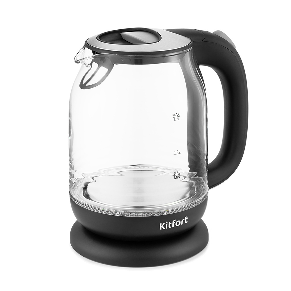 Чайник электрический Kitfort KT-654-5 1.7 л серый, черный рожковая кофеварка kitfort кт 7226 серый
