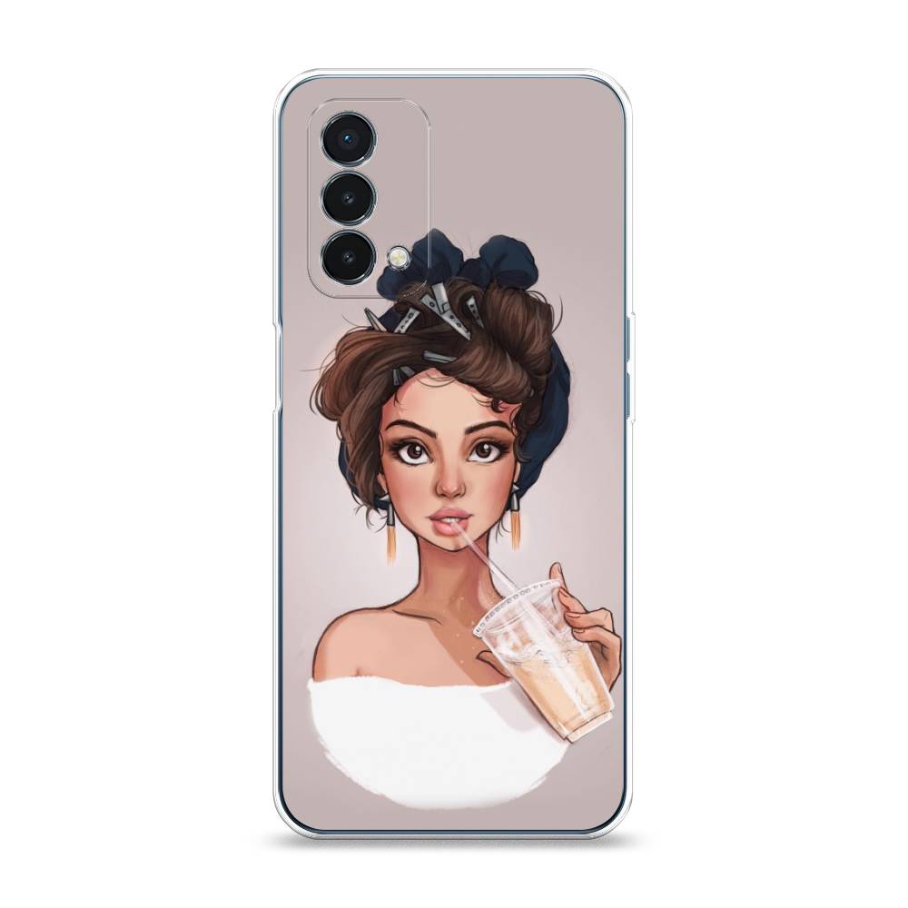 

Чехол на OnePlus Nord N200 5G0 5G "Девушка с фраппе", Серый, 152250-6