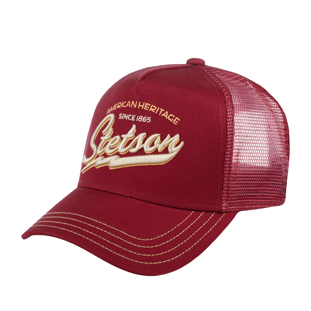 Бейсболка унисекс Stetson 7751171 TRUCKER CAP AMERICAN HERITAGE CLASSIC бордовая, one size