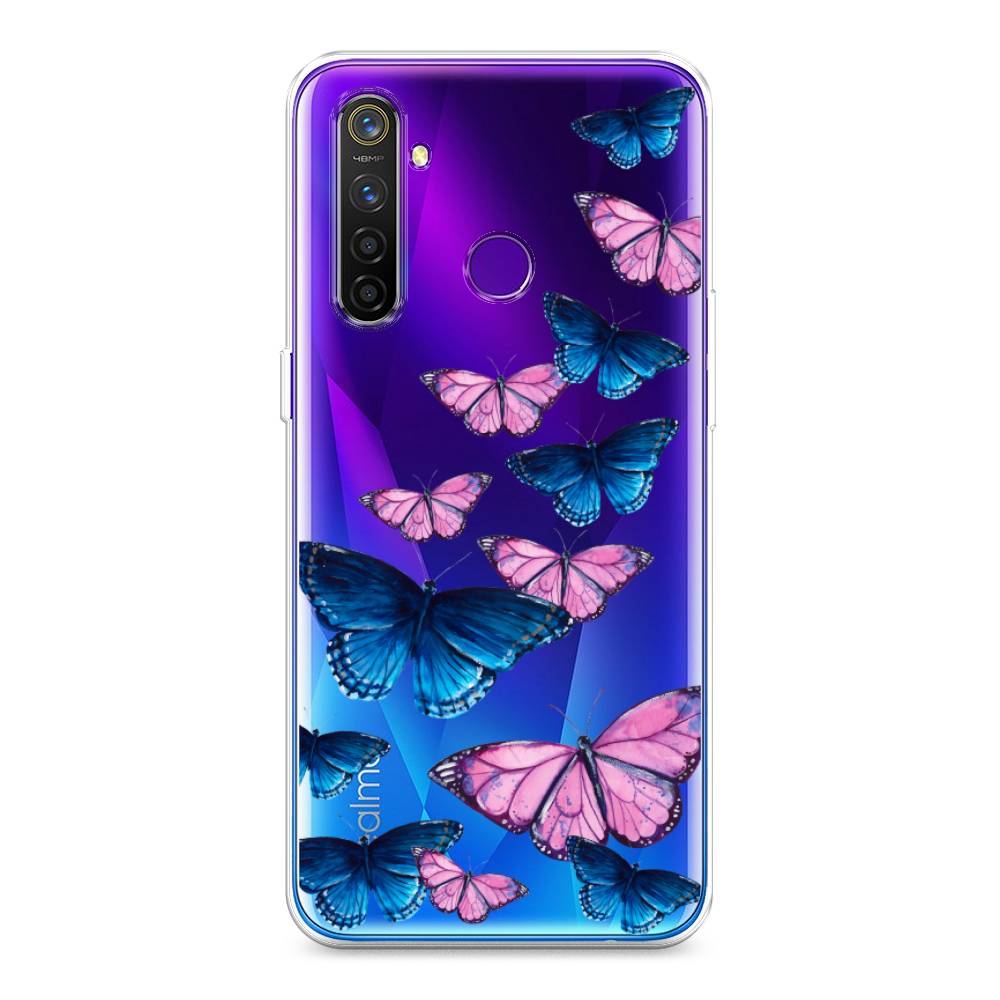 фото Силиконовый чехол "полет бабочек" на realme 5 pro awog