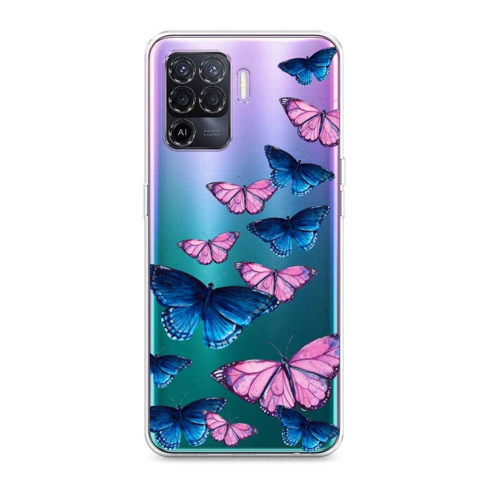 фото Силиконовый чехол "полет бабочек" на oppo reno 5 lite awog