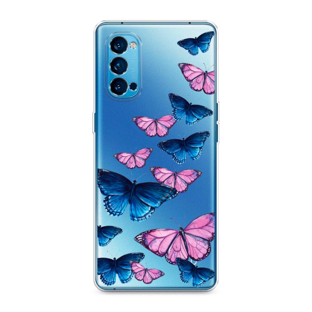 фото Силиконовый чехол "полет бабочек" на oppo reno 4 pro 5g awog