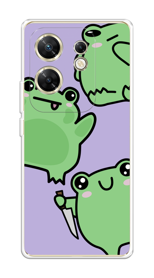 

Чехол на Infinix Zero 30 4G "Опасные лягушата", Фиолетовый;зеленый;черный, 3105050-1