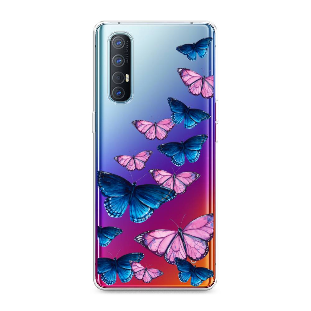 фото Силиконовый чехол "полет бабочек" на oppo reno 3 pro awog