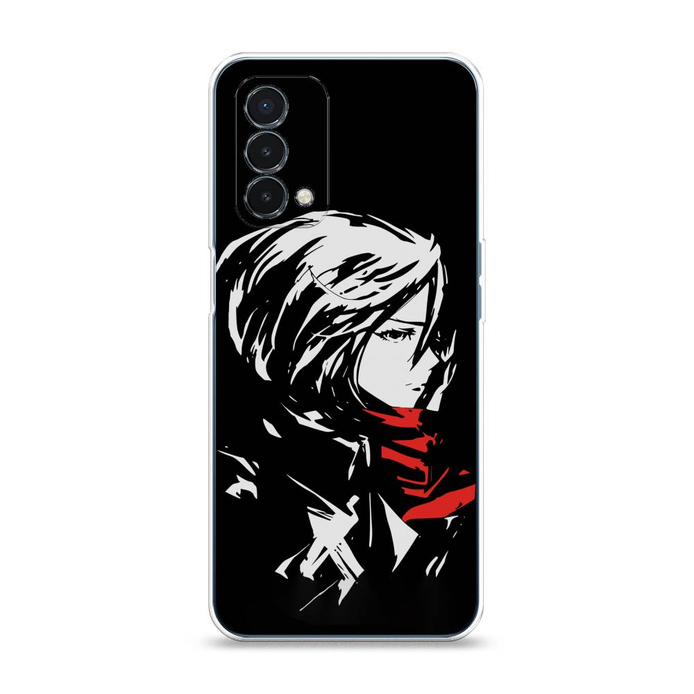 

Чехол на OnePlus Nord N200 5G "Микаса минимализм", Черный;серый;красный, 152250-4