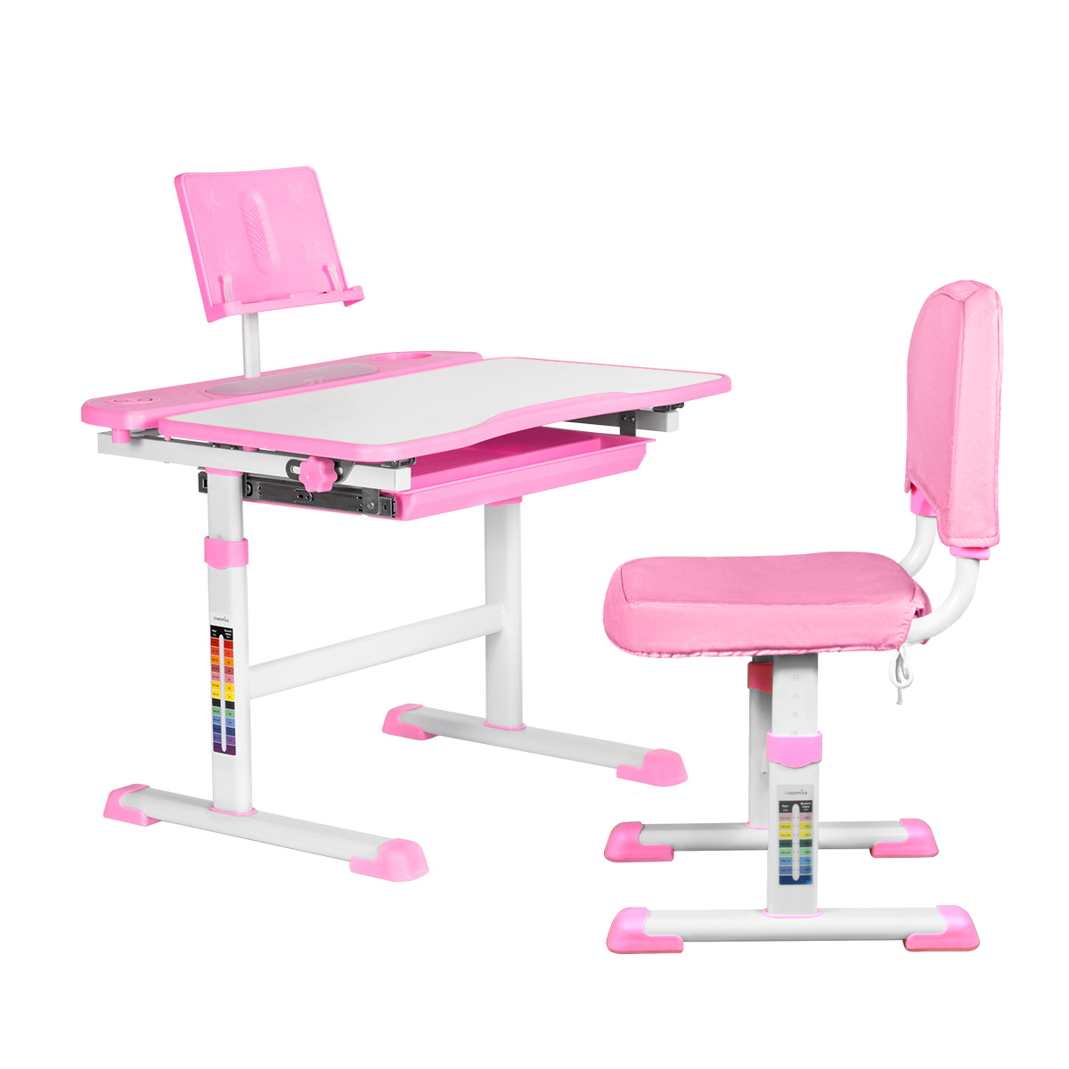 фото Комплект парта и стул anatomica avgusta comfort белый/розовый