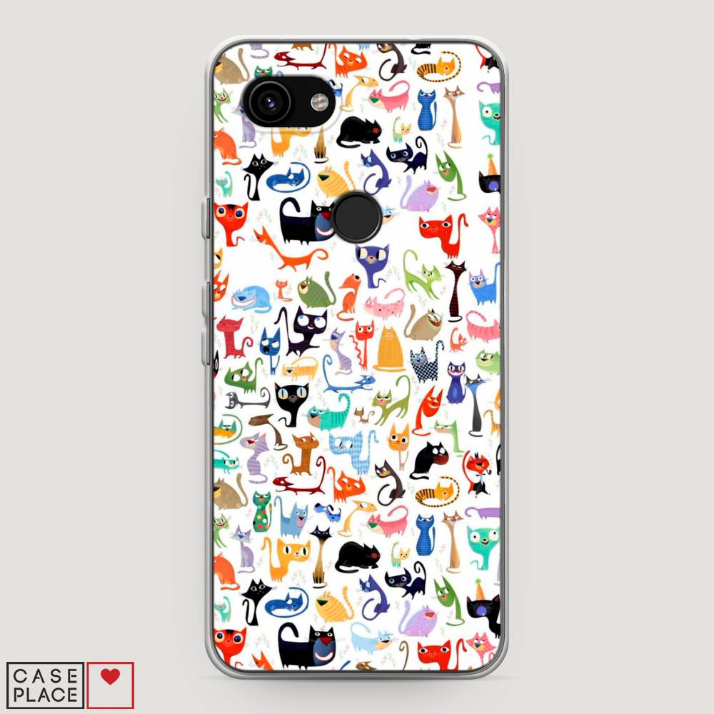 

Чехол на Google Pixel 3a "Цветные коты", Разноцветный, 270150-1
