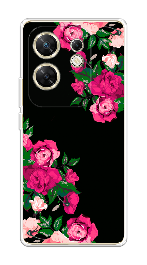 

Чехол на Infinix Zero 30 4G "Розы фуксия", Черный;розовый;зеленый, 3105050-1