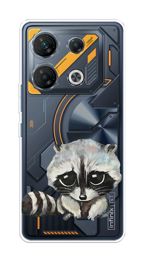

Чехол на Infinix GT 10 Pro "Большеглазый енот", Серый;черный;прозрачный, 3104850-1