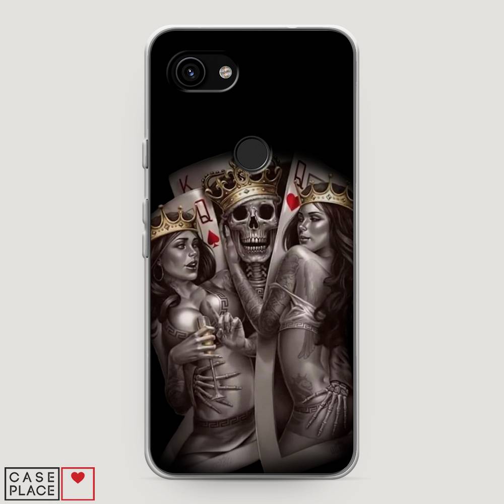 

Чехол на Google Pixel 3a "Карты король и королевы", Серый;желтый, 270150-6