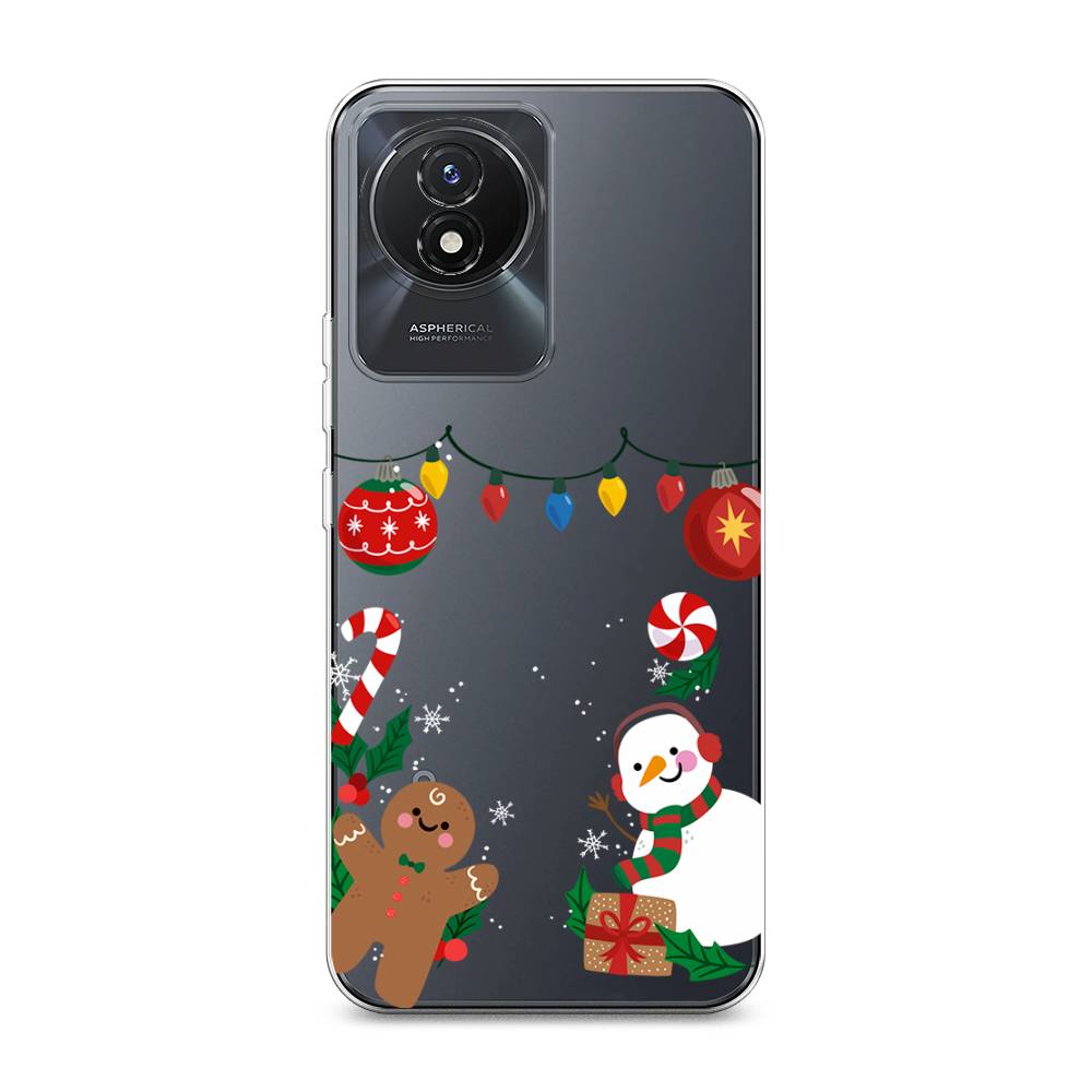 

Чехол на Vivo Y02 "Новогоднее настроение", Коричневый;красный;зеленый, 268150-5