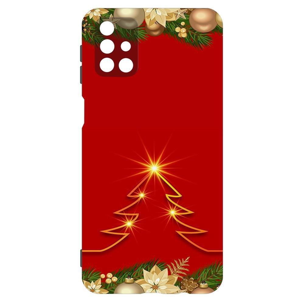 

Чехол-накладка Krutoff Софт Кейс Золотая елка для Samsung Galaxy M51 (M515) черный