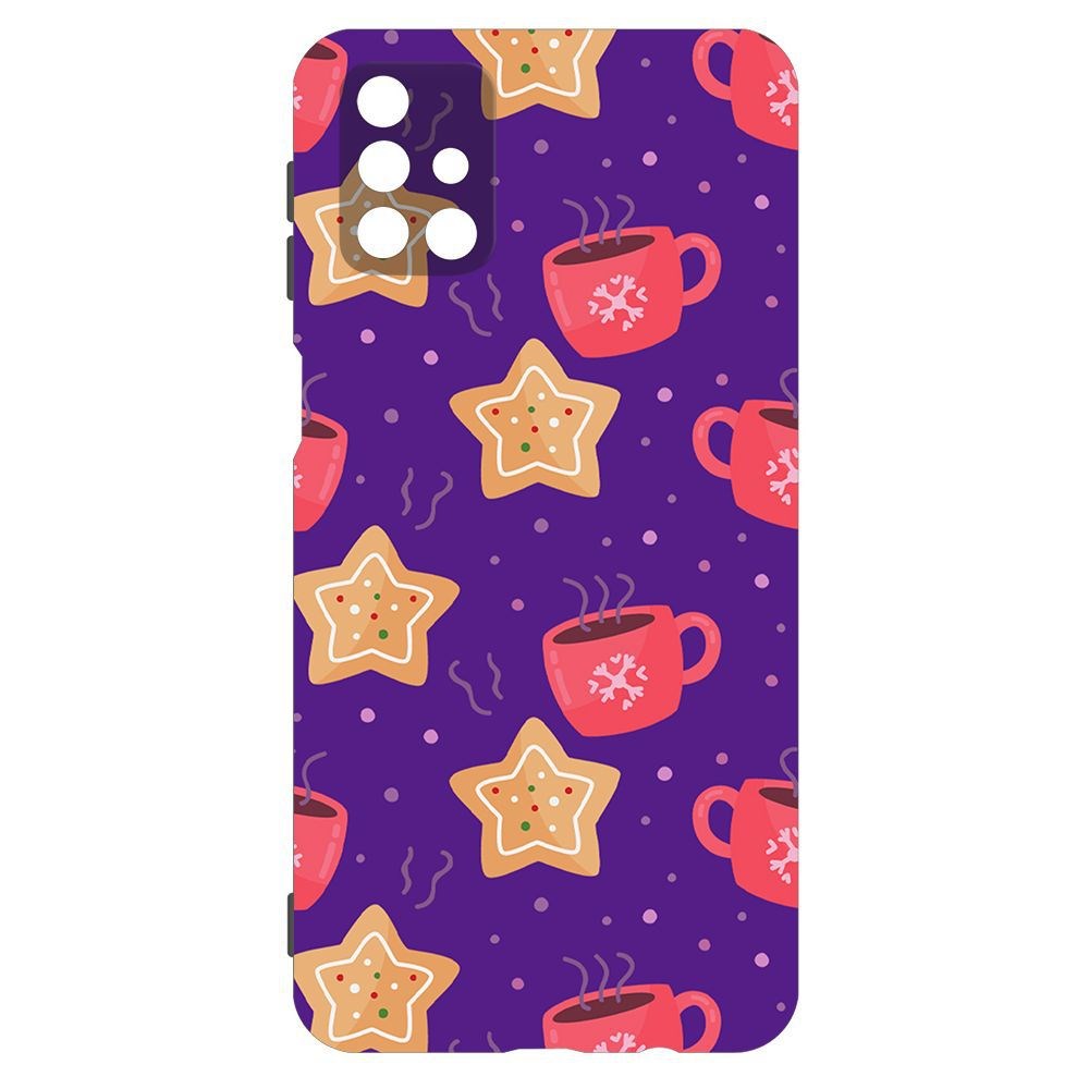 

Чехол-накладка Krutoff Софт Кейс Зимний кофе для Samsung Galaxy M51 (M515) черный