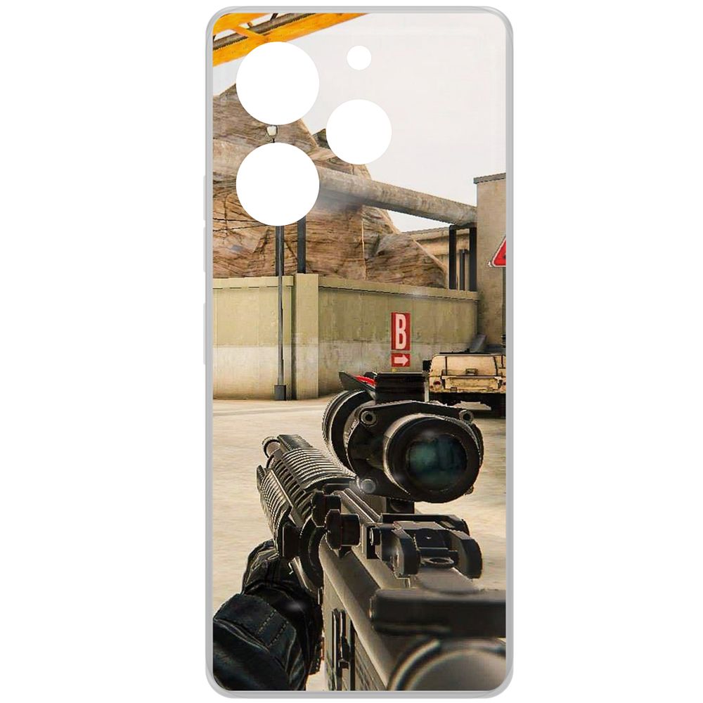 

Чехол-накладка Krutoff Clear Case Cтандофф 2 (Standoff 2) - Оптика для TECNO Pova 6 Pro, Прозрачный