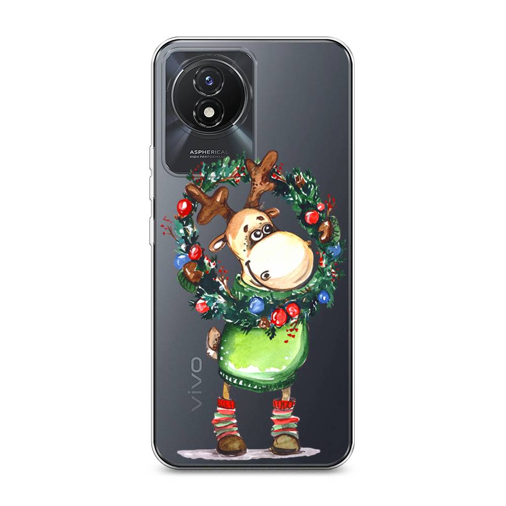

Чехол на Vivo Y02 "Олень с новогодним венком", 268150-4