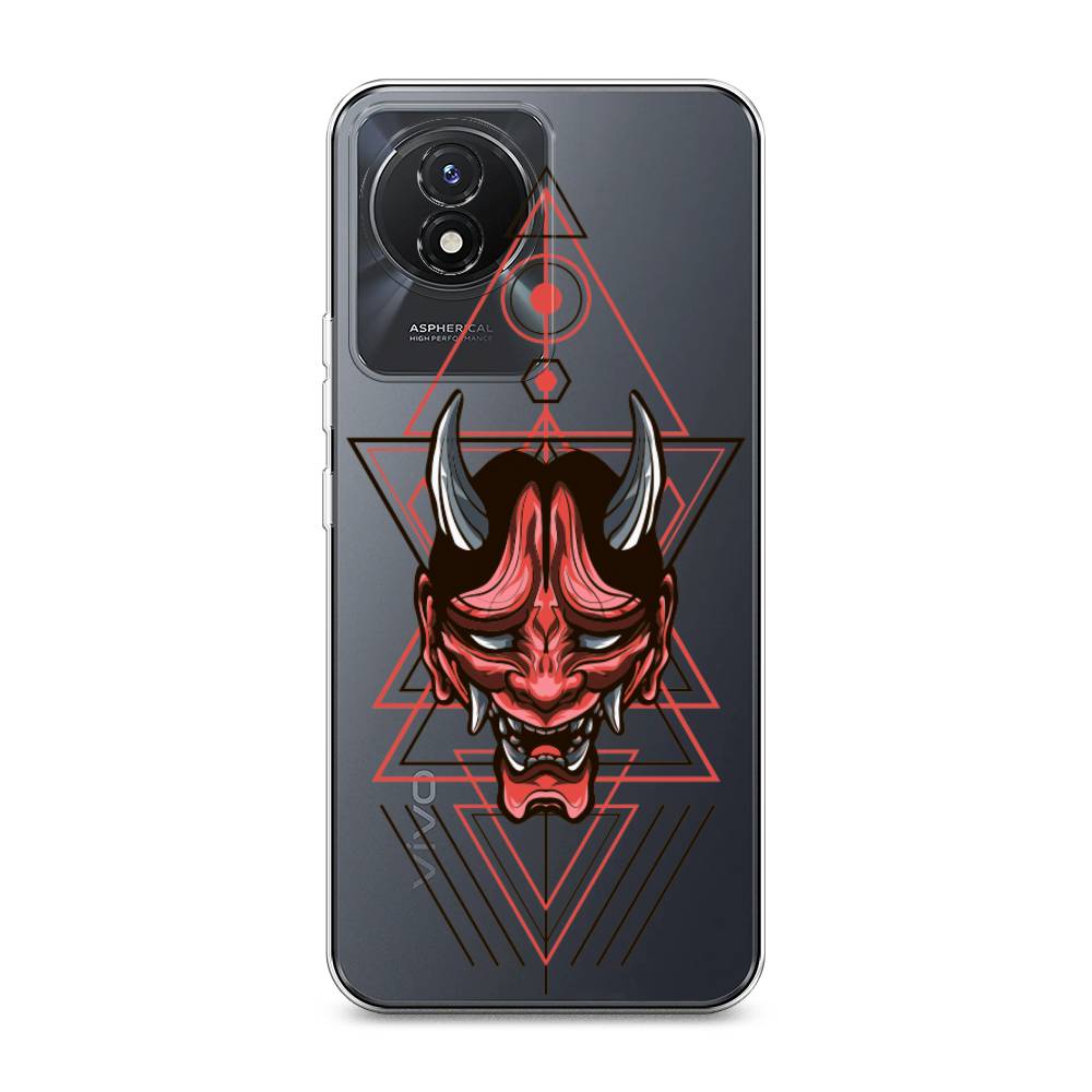 

Чехол на Vivo Y02 "Hanya Oni mask", Серый;красный;черный, 268150-4
