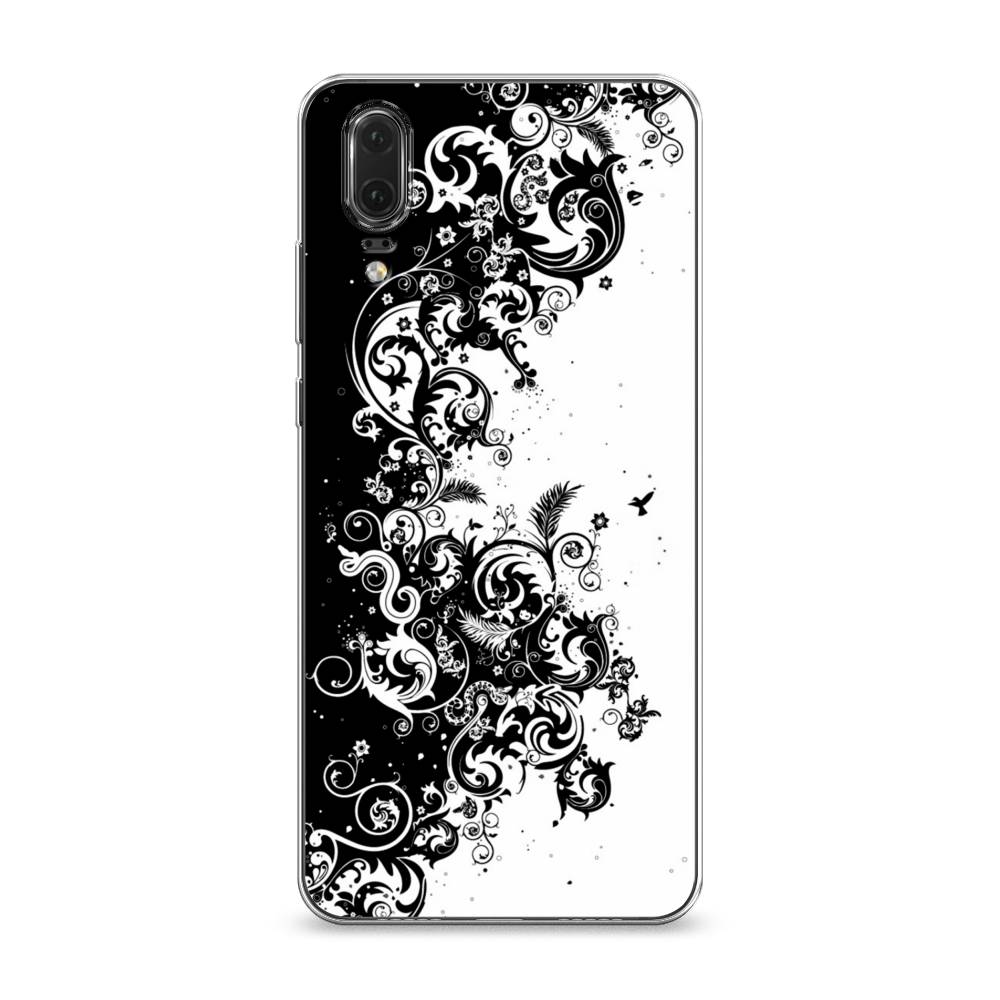 

Чехол на Huawei P20 "Черно белый узор", Белый;черный;серый, 64350-3