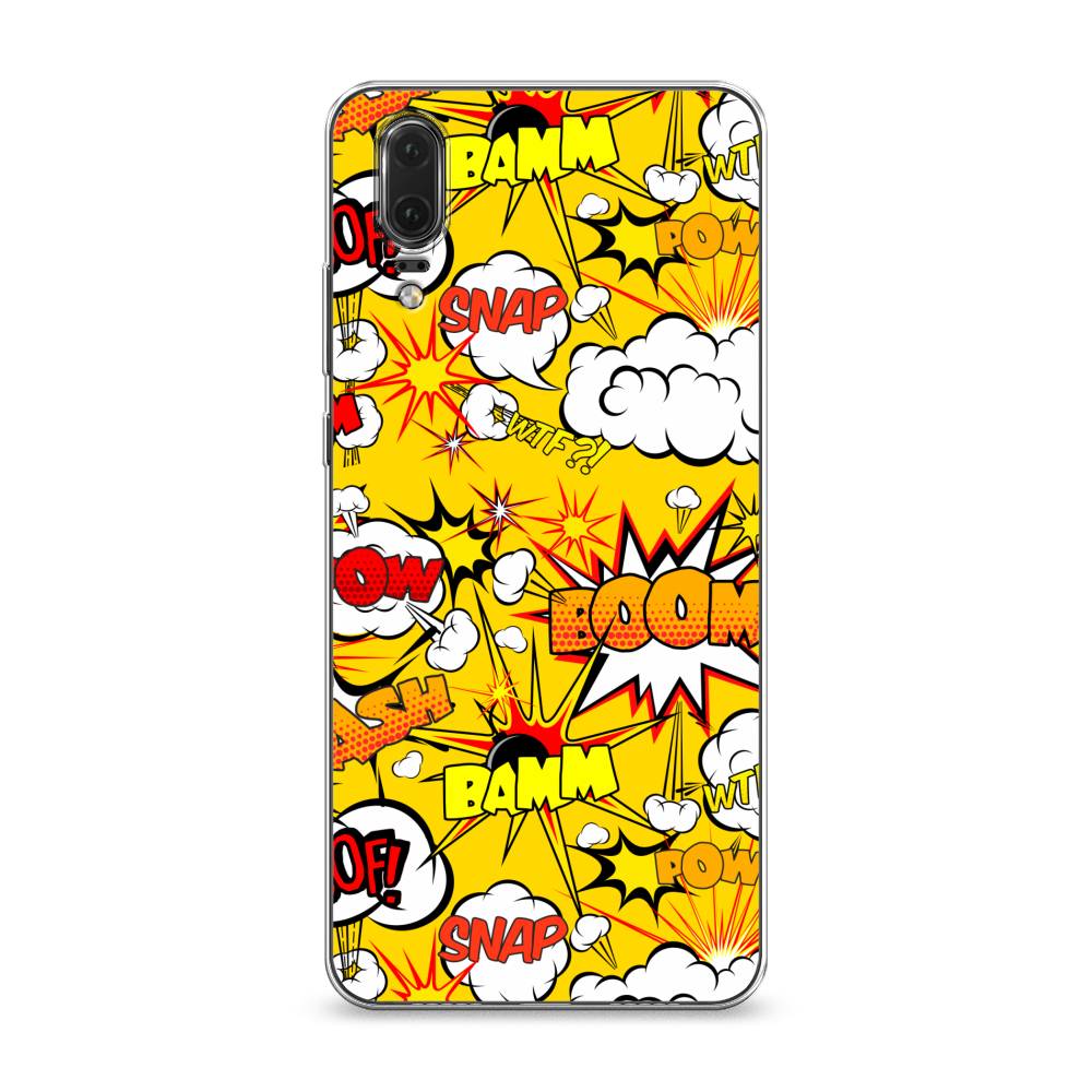 

Чехол на Huawei P20 "Поп Арт эффекты", Желтый;белый;оранжевый, 64350-6