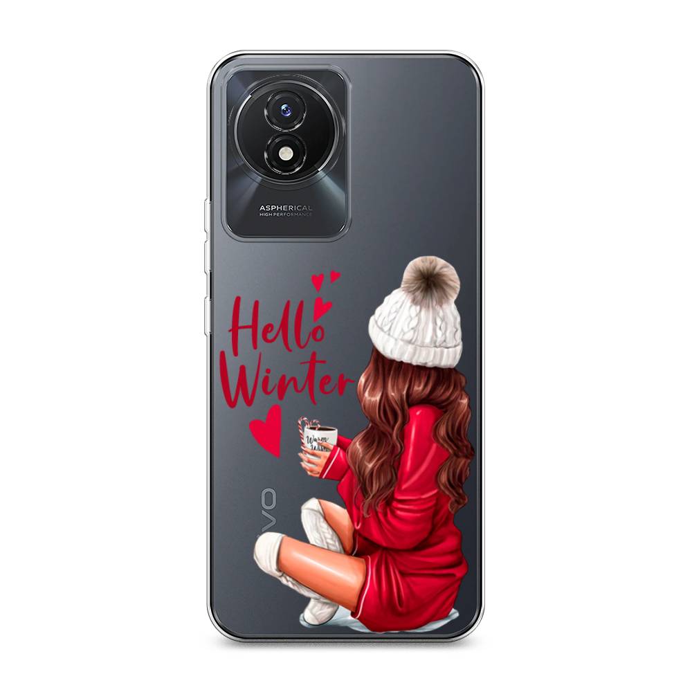 

Чехол на Vivo Y02 "Hello winter", Красный;белый;коричневый, 268150-5