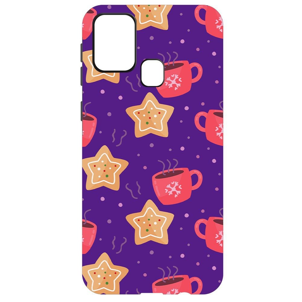 

Чехол-накладка Krutoff Софт Кейс Зимний кофе для Samsung Galaxy M31 (M315) черный