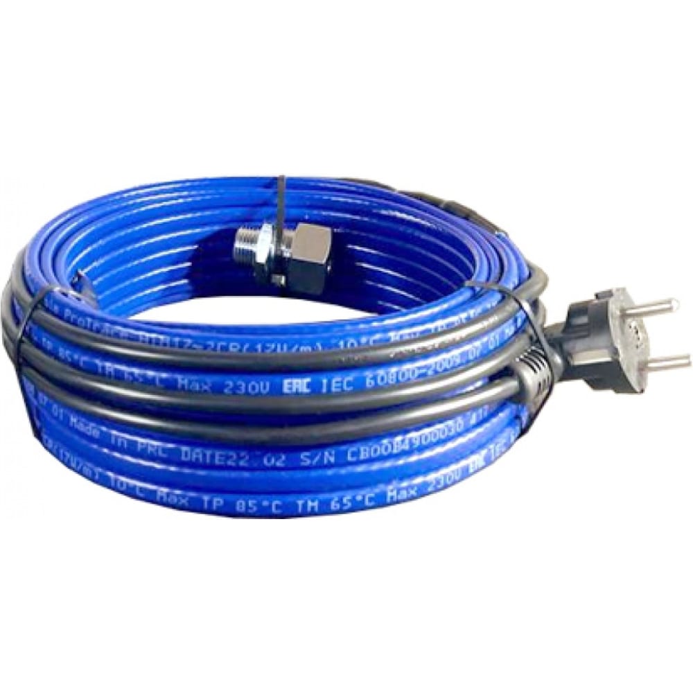 фото Греющий кабель для установки в трубу истэк гквт 12м синий nobrand