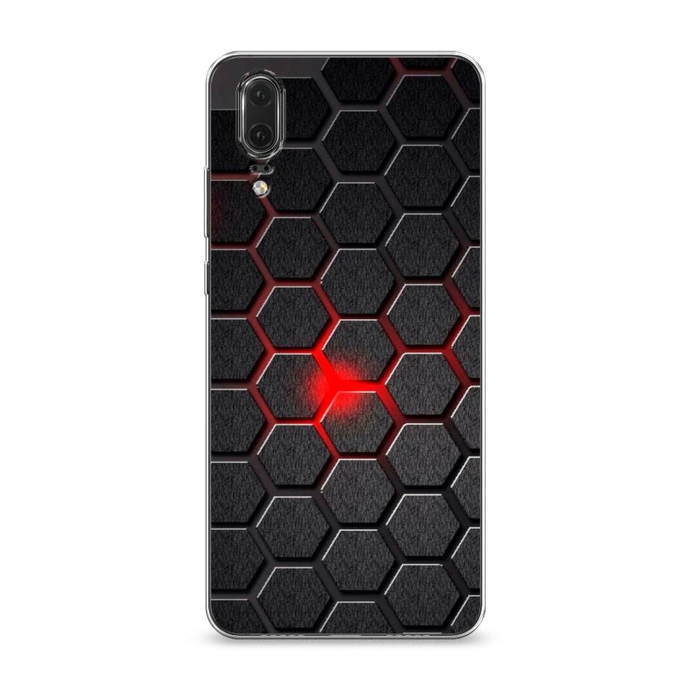 

Чехол на Huawei P20 "Соты красные", Красный;черный;серый, 64350-3