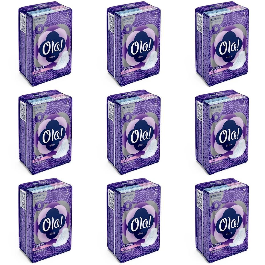 Гигиенические прокладки Ola Ultra Night с ионами серебра ультратонкие 7шт 9 уп гигиенические прокладки ola ultra night с ионами серебра ультратонкие 7шт 3 уп