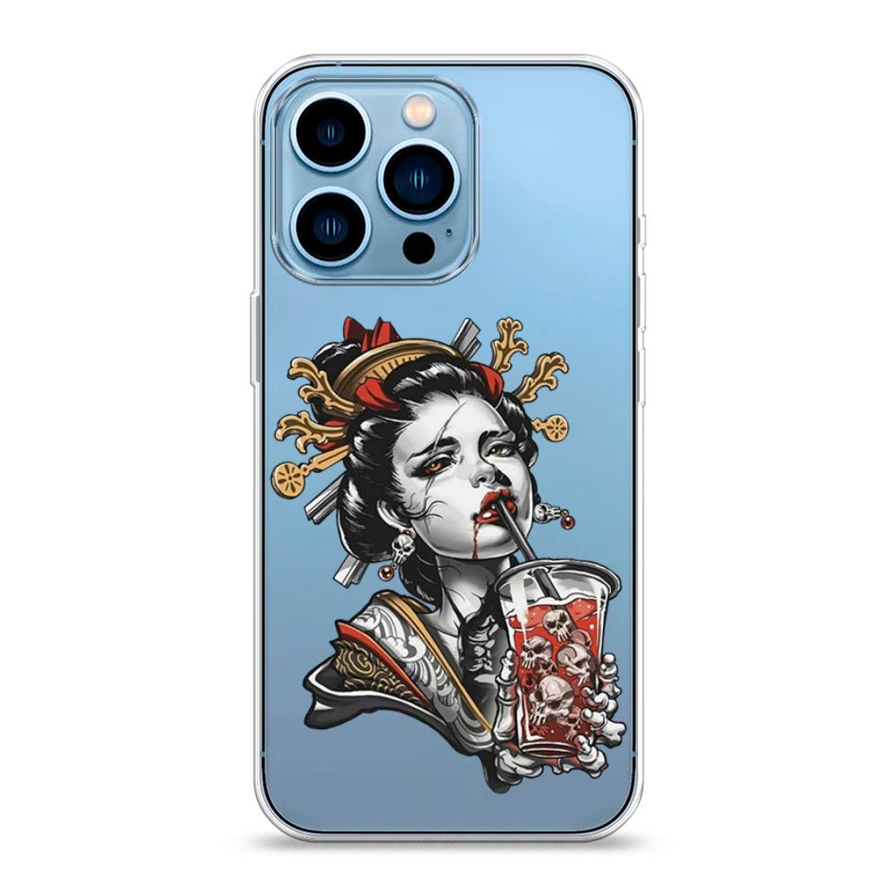 

Чехол для Apple iPhone 13 Pro "Опасная гейша", Красный;черный;серый, 14350-4